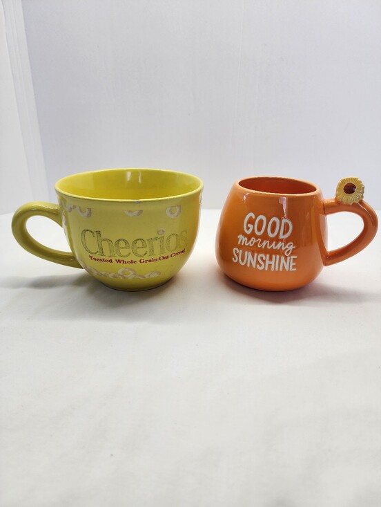 emily dumas Other - 2pc Vintage cheerios jumbo mug & Emily Dumas sunflower mug